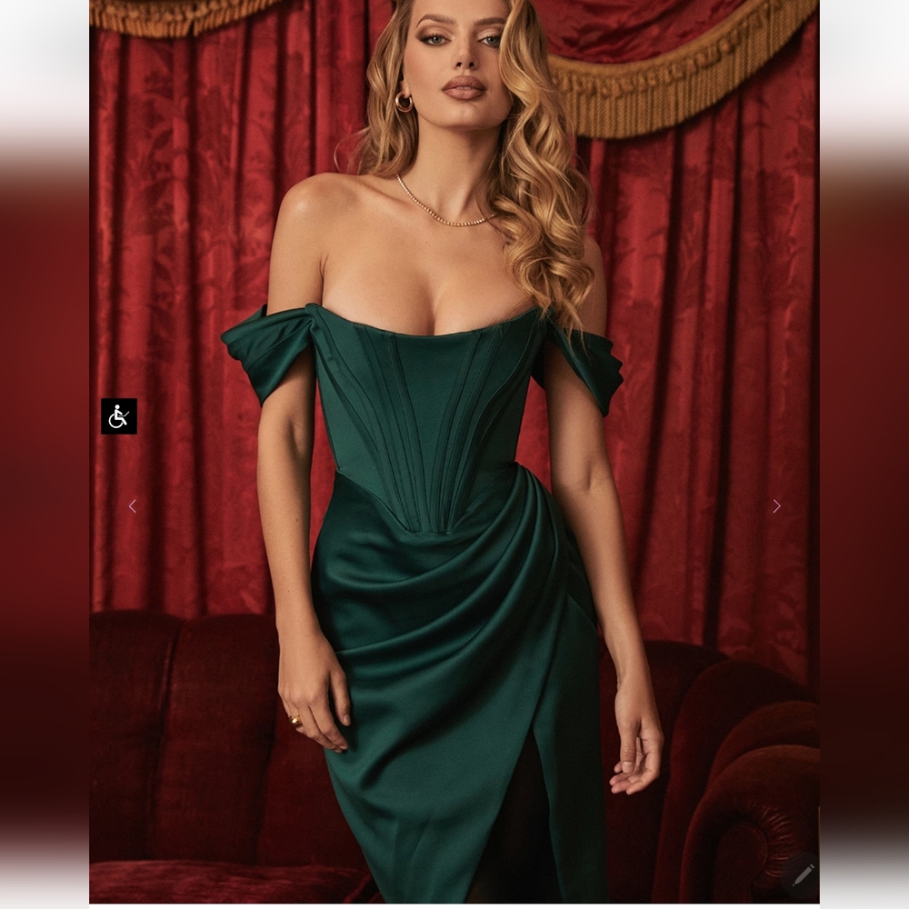 House Of CB Loretta Emerald Midi Dress